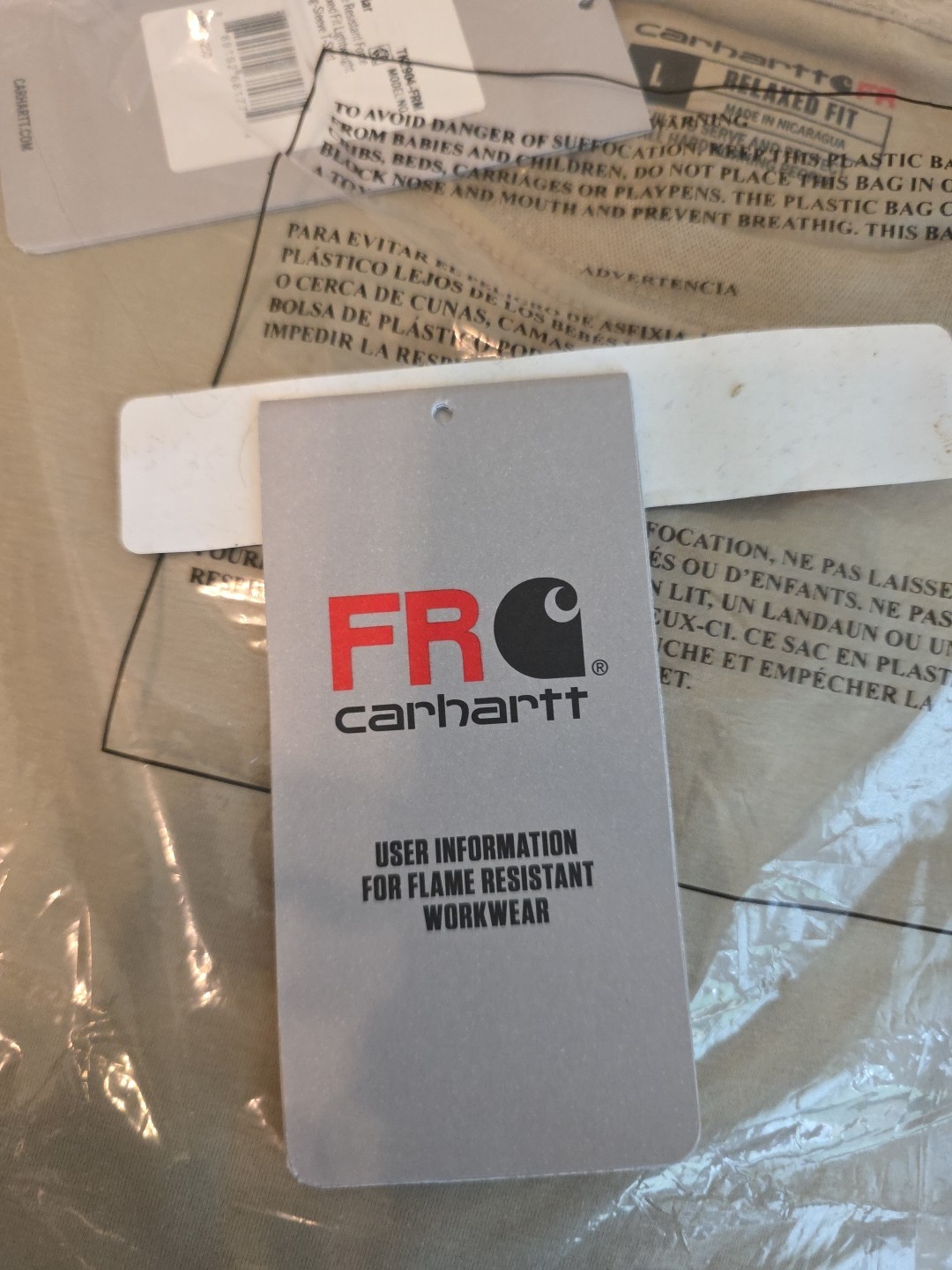 Carhartt Men’s Force FR Flame Resistant Long Sleeve T-Shirt Tan, Size L Relaxed