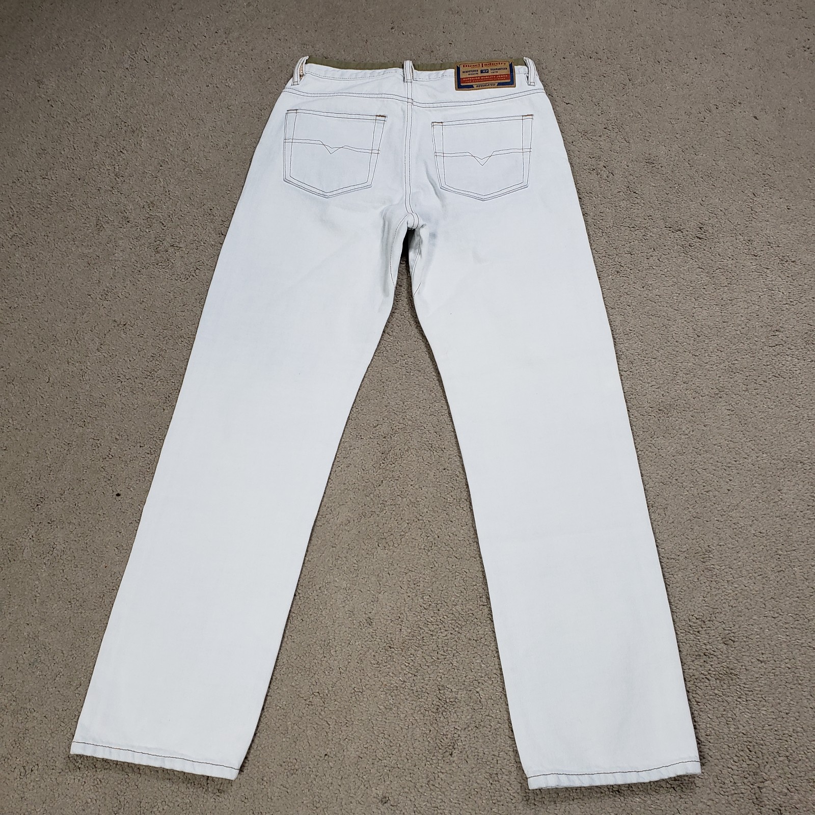Diesel Jeans Mens 29×30 D-Viker White Straight Leg Button Fly Y2K Denim Rare