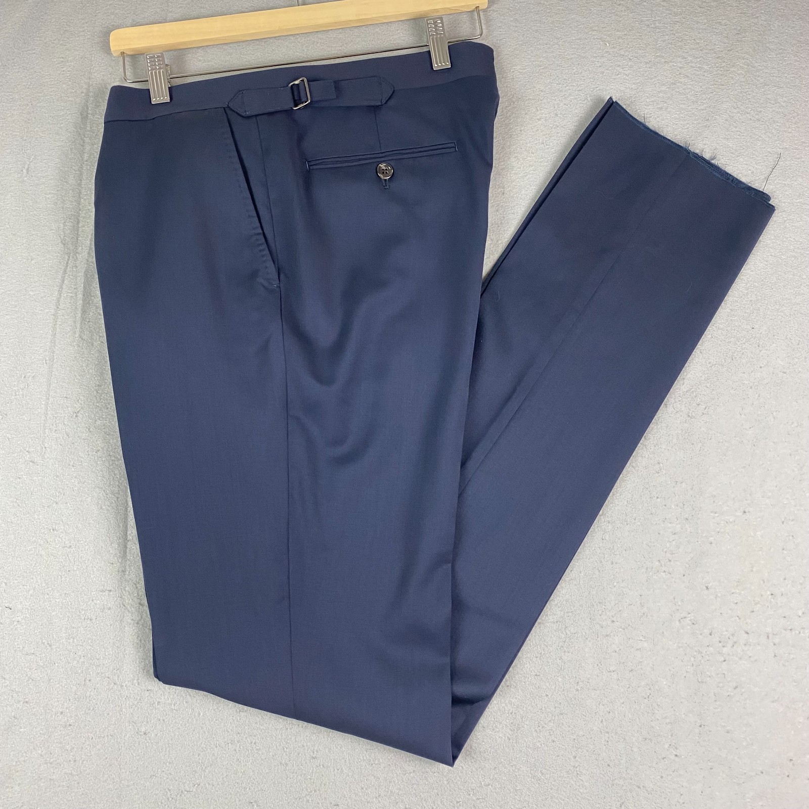 Polo Ralph Lauren Mens Wool twill Dress Pants 35 slim fit Side Tab Unhemmed NWOT