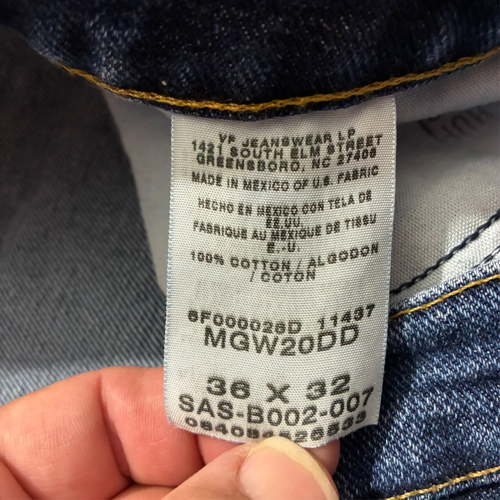 Genuine Wrangler Mens Jeans Size 36×32 Blue Denim Regular Fit Cotton Vintage