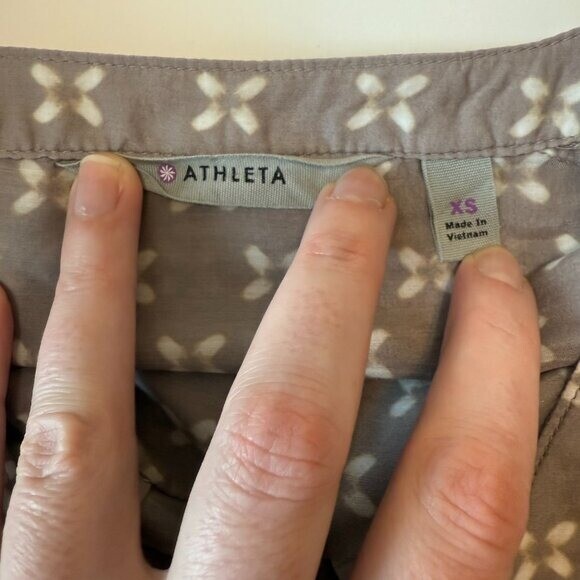 Athleta Ikat Kaftan Shirt Swimsuit Coverup Silk/Cotton Blend XS