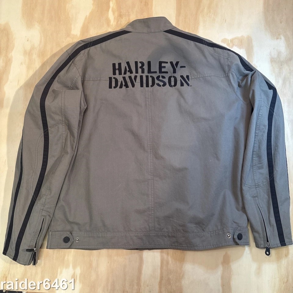 Harley-Davidson Men’s Jacket Khaki Green Cotton Full Zip XL H-DMC 971531-10VM