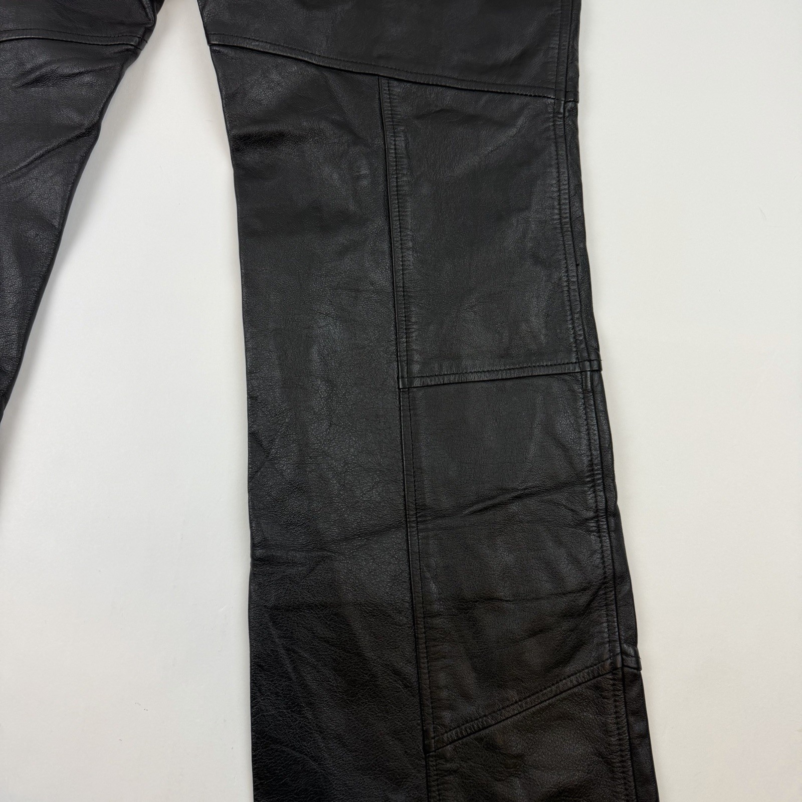 Harley Davidson Leather Pants 38 / 10 W Black Genuine Biker Western Women *READ