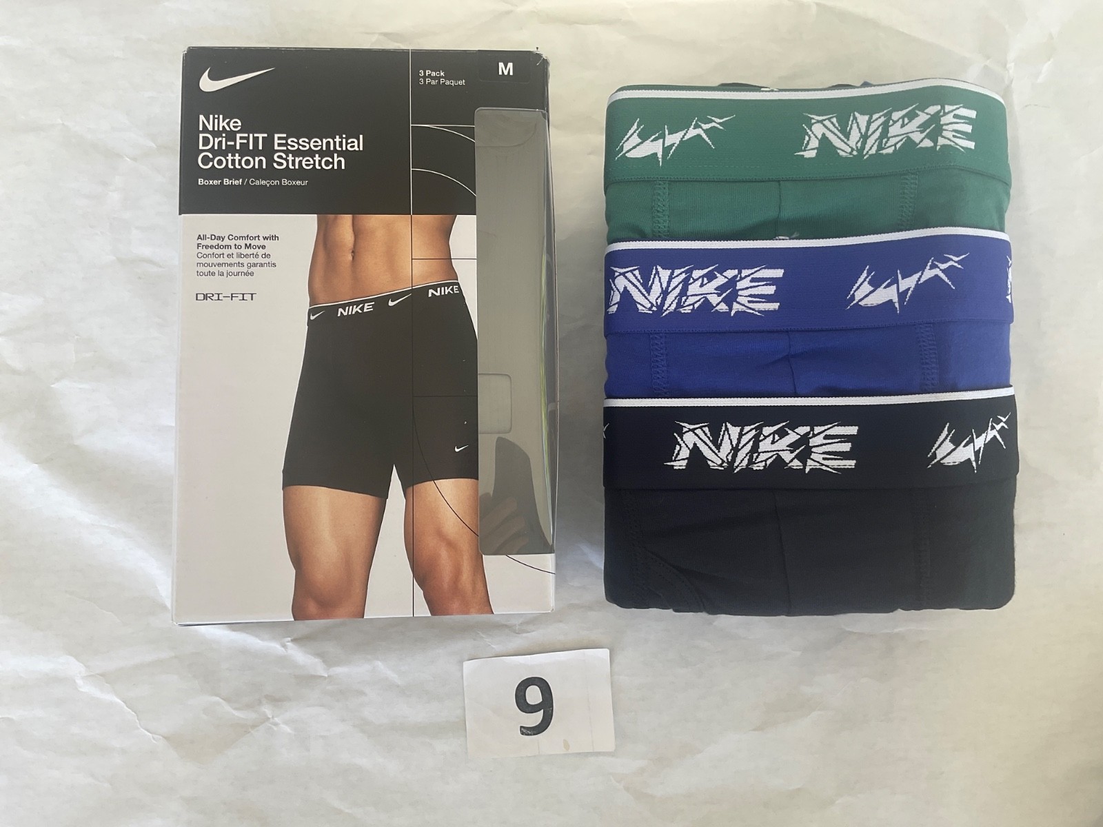 Nike Essential Cotton Stretch 3-Pack Boxer Brief Dri New Various Color Blue Pink