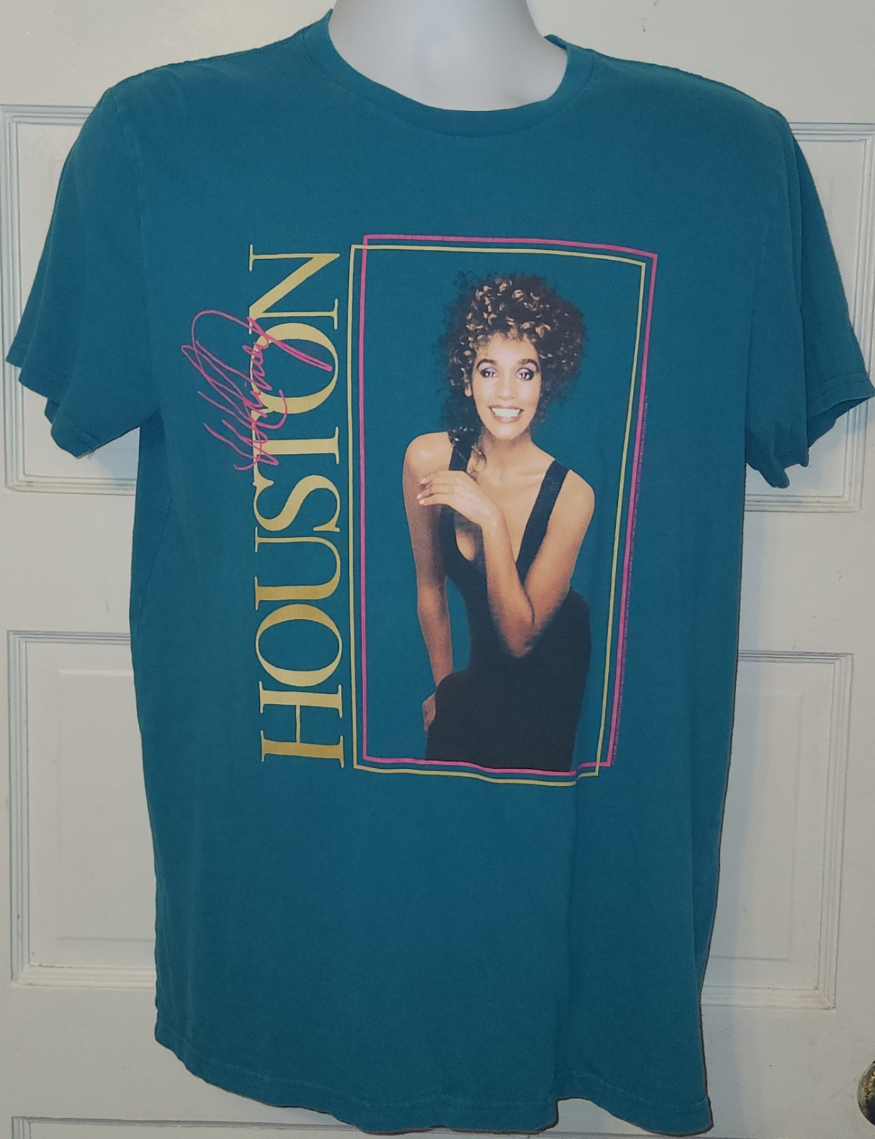 Whitney Houston MEDIUM Lee Classic Fit T-Shirt Music 90’s Singer Cotton Teal
