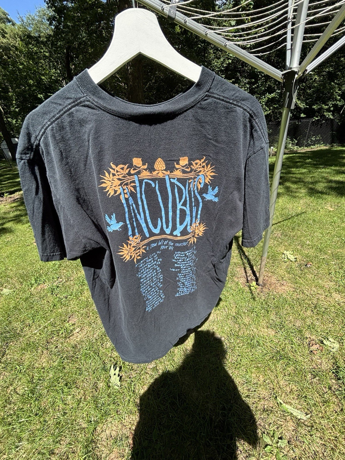 Anvil Incubus Double-Sided Graphic Tee Men’s Black Cotton Crew Neck Size L 2003