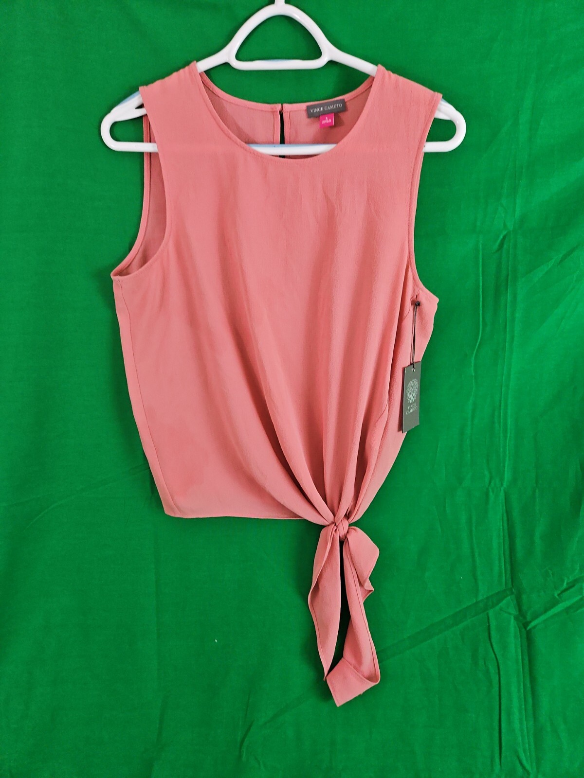 Vince Camuto Women’s Blouse Size Small Side Tie Textured Color 645 Sahara Sun