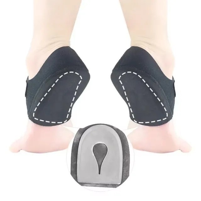 1Pair Plantar Fasciitis Heel Cups U Shaped Silicone Gel Heel Pain Relief Insoles