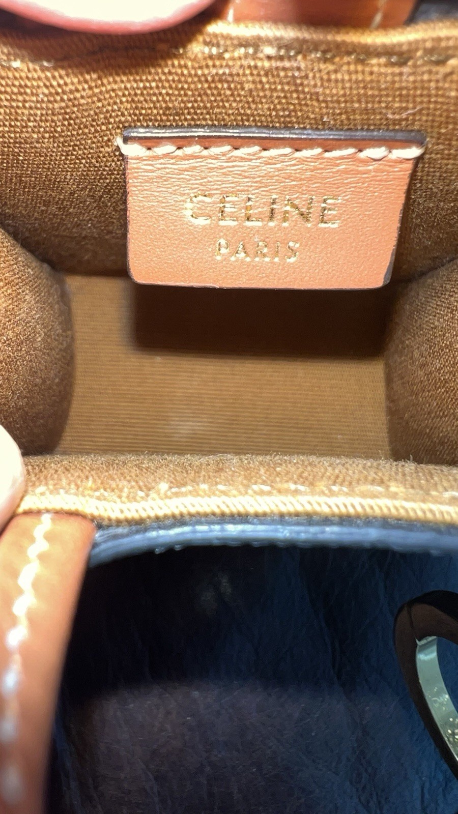 Celine Triomphe Micro Vertical Cabas Bag Charm Keychain Preloved