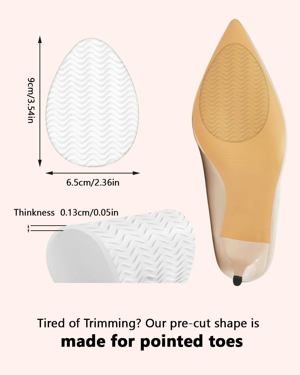 5 Pairs (10 Pads) Clear Non Slip Shoe Pads, Shoe Grips on Bottom of Shoes, An…