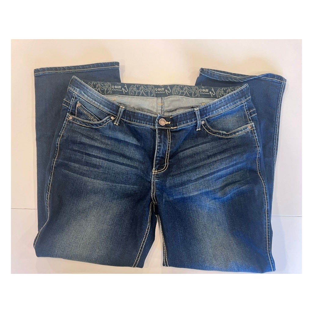 Wrangler Q-Baby Ultimate Riding Jeans 20W x 30 Mid Rise No Gap Waistband Stretch