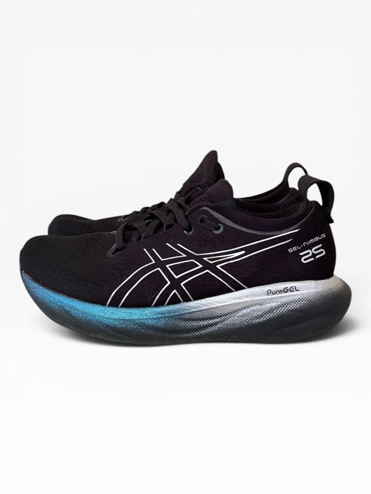 Asics Gel-Nimbus 25 Women’s Size 6.5 Running Shoes Platinum Black Pure Silver