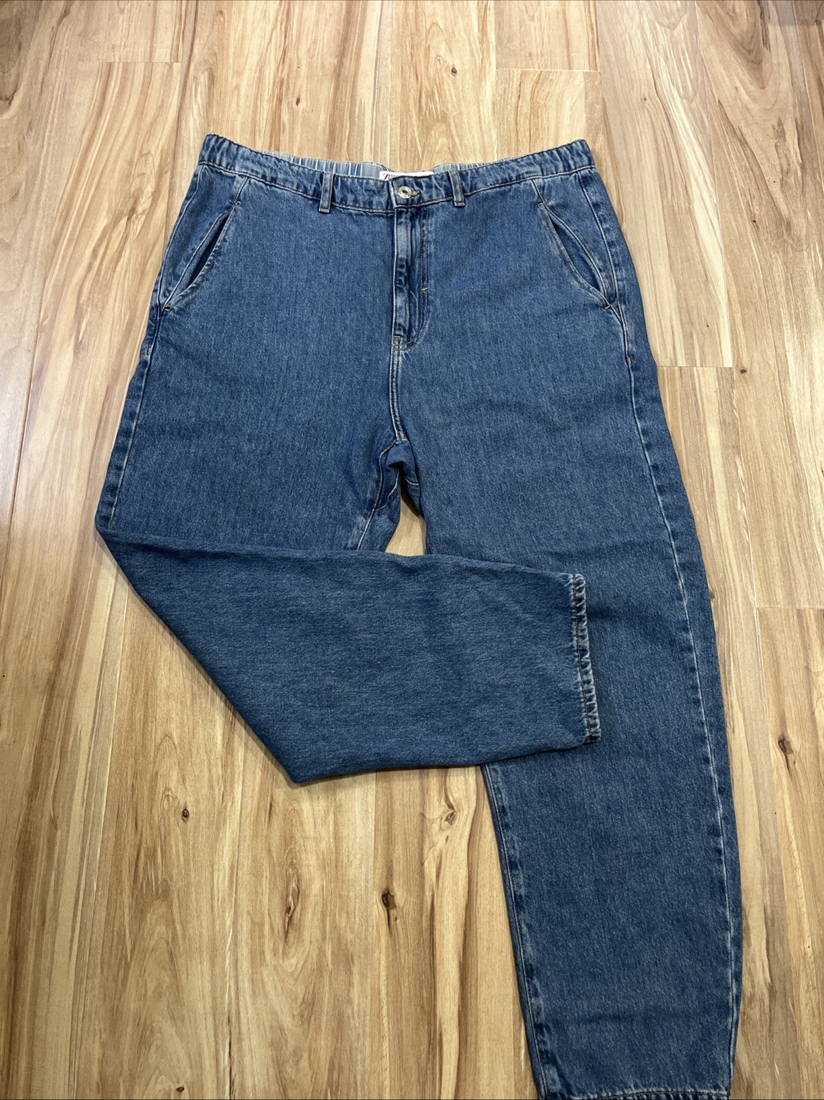 ZARA Jeans Men’s Size 34 Relaxed Baggy Tapered Leg Cotton Denim