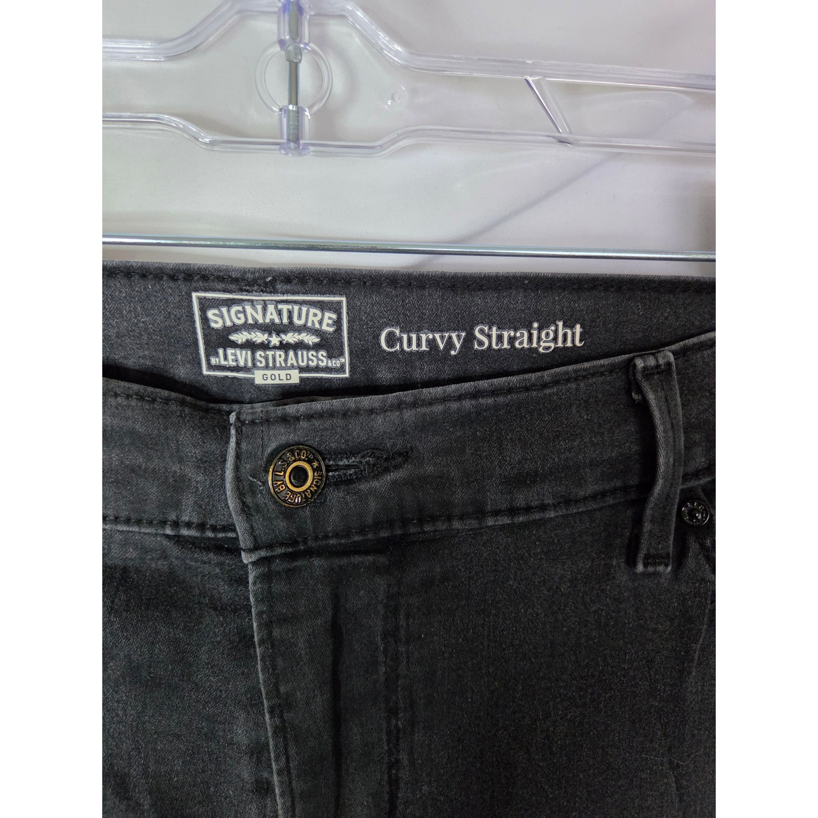 Signature by Levi Strauss Gold Curvy Straight Jeans Black
