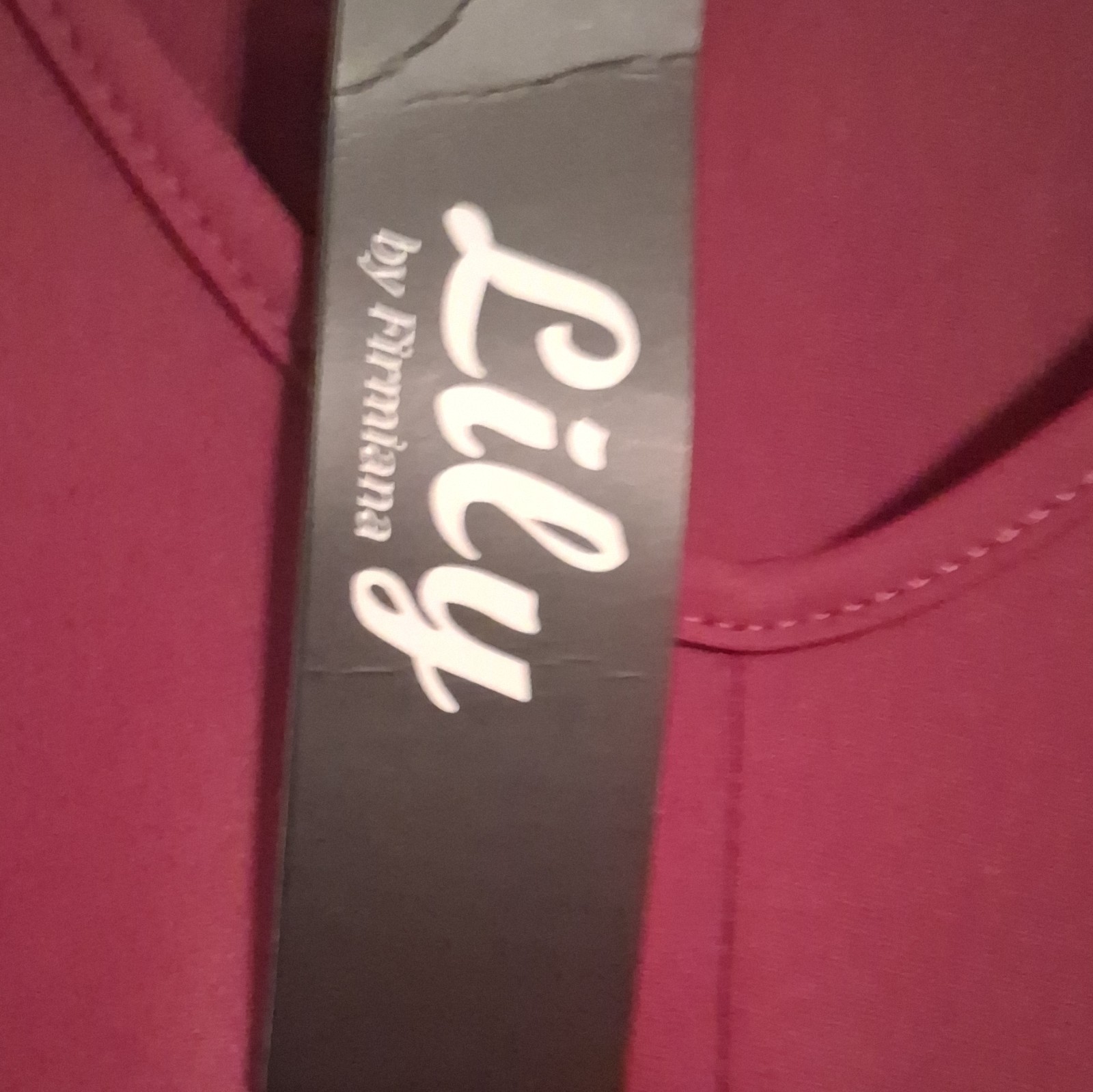 Lily by Primark Women’s M Burgundy Solid V-Neck Long Sleeve Tie Pullover Top