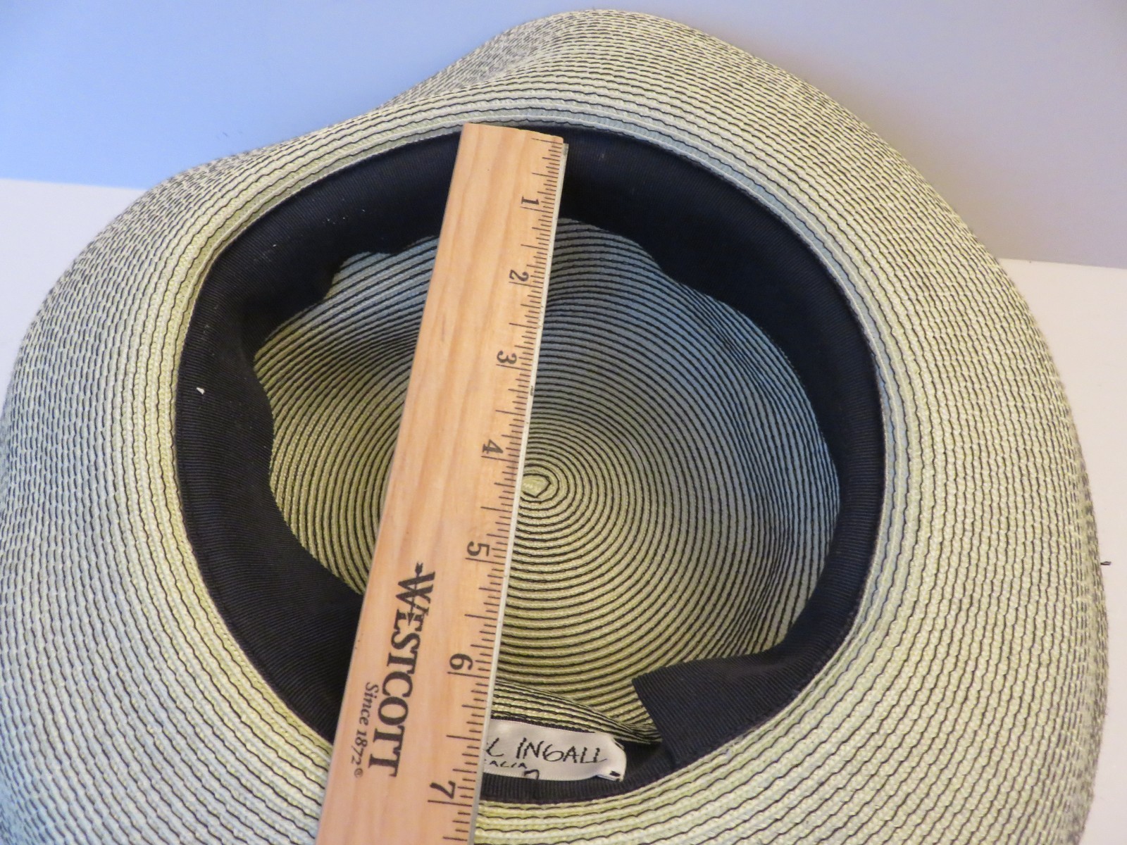 Annabel Ingall Australia Packable Crushable Green Sun Hat Wide Brim 3 3/4″