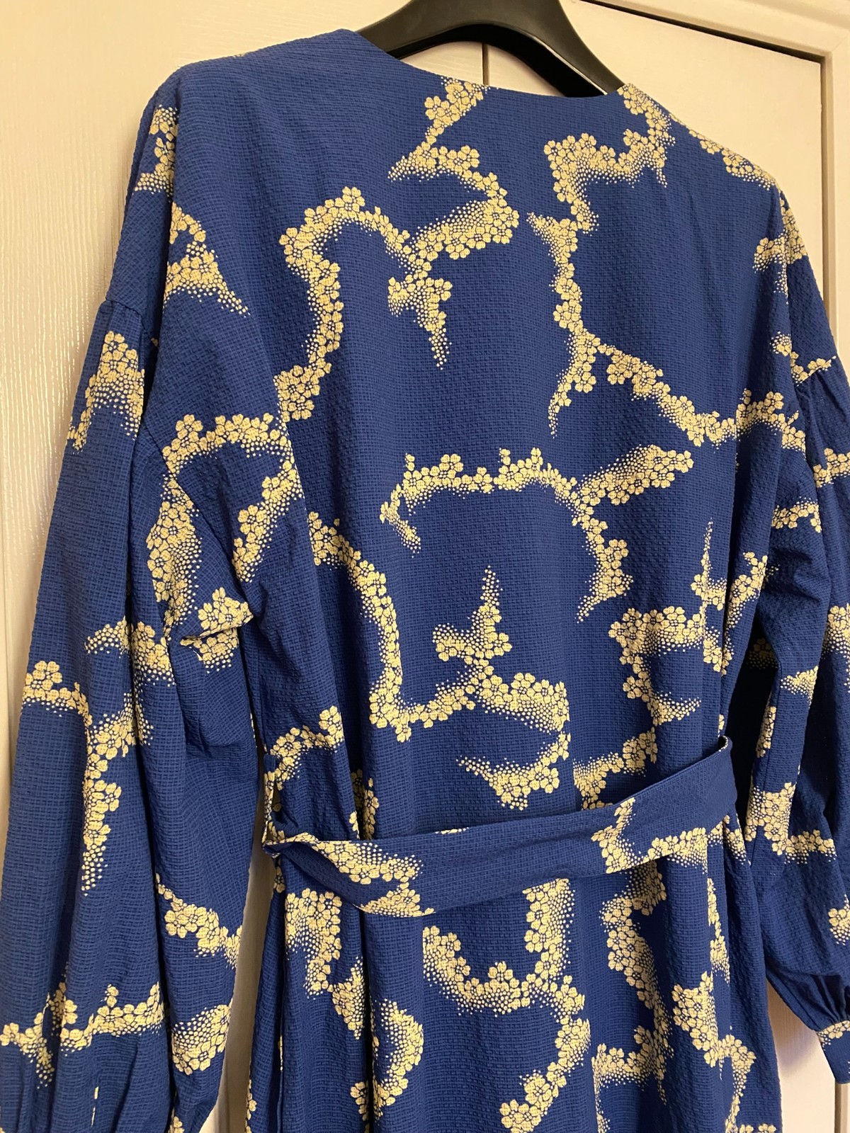 Ted Baker Oapall oversized blue and white wrap dress (UK10)