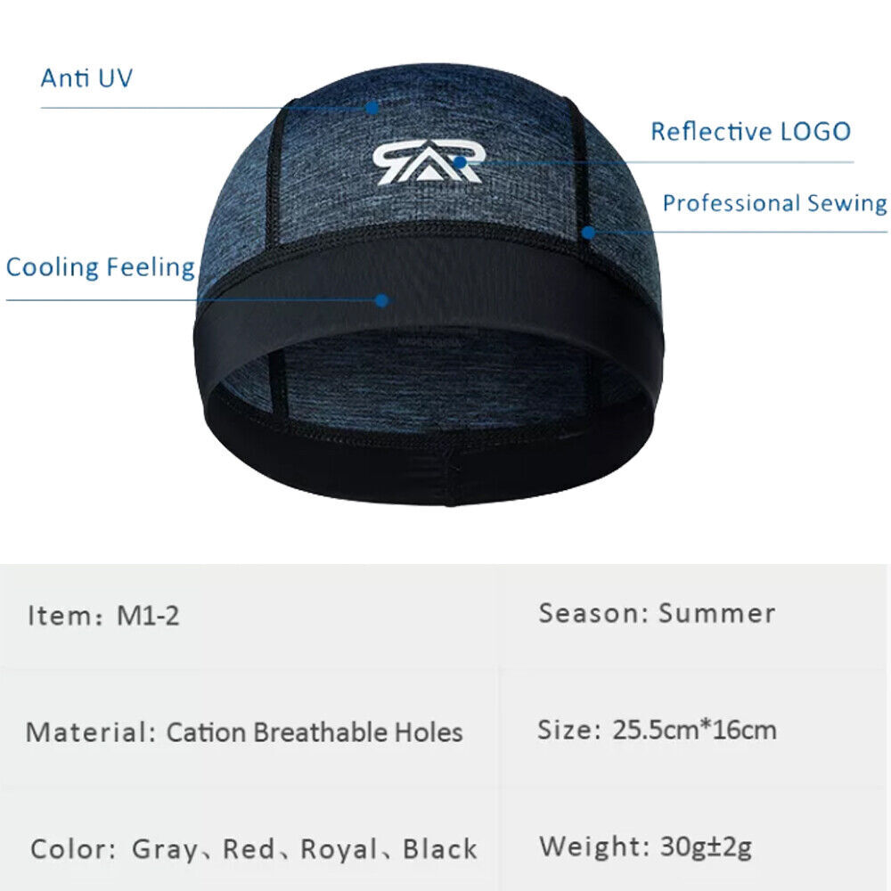 Cooling Moisture Sweat Wicking Dome Skull Cap Helmet Liner Bald Sport Beanie Hat