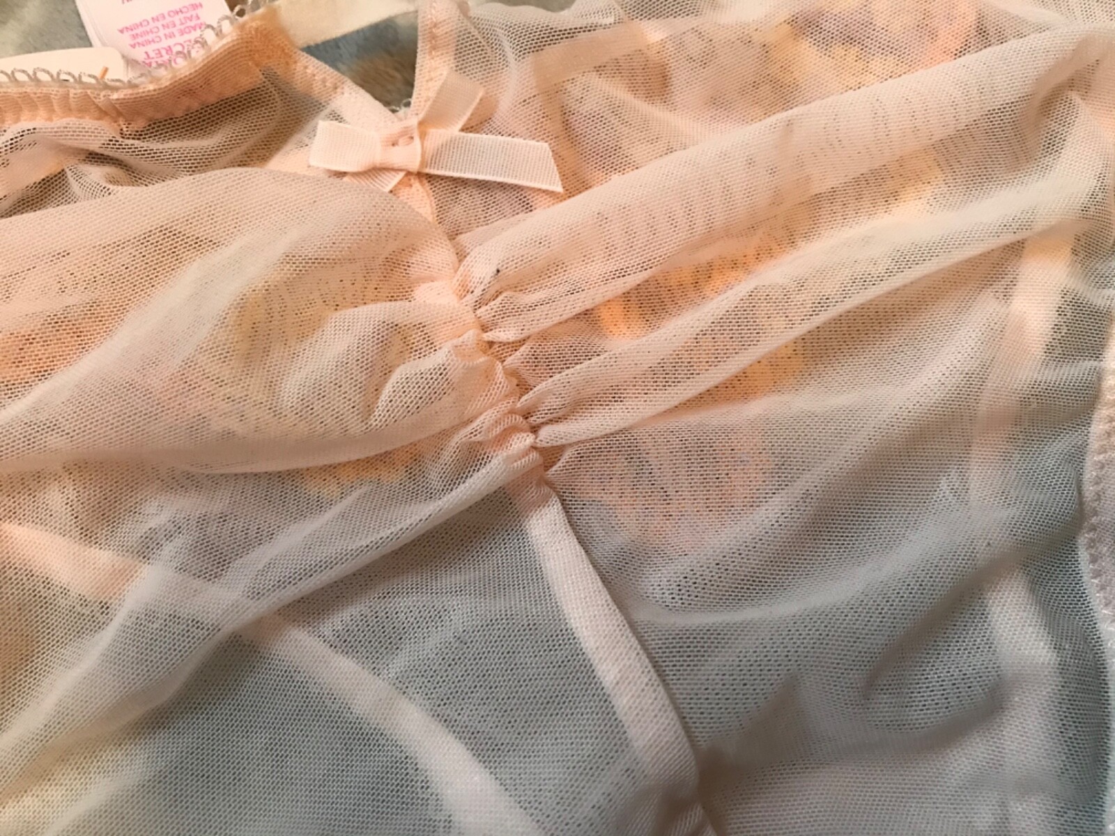 Victoria’s Secret Very Sexy Bikini Panty M L NWT Beige Yellow Embroidery CC 1KK1