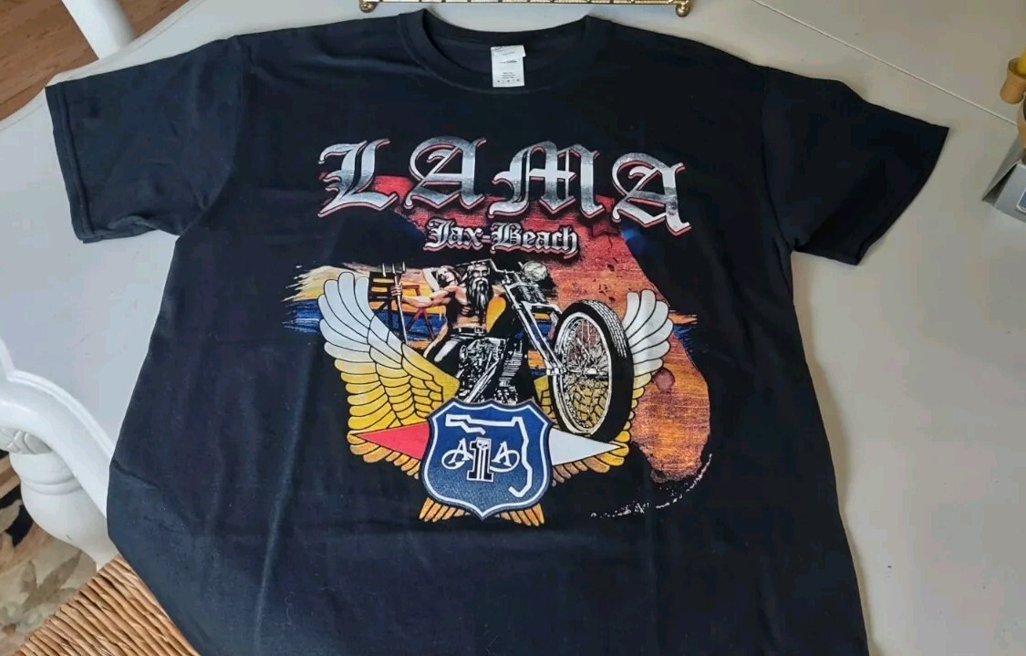L.A.M.A. Tshirt Men’s Medium Latin American Jax Beach Black