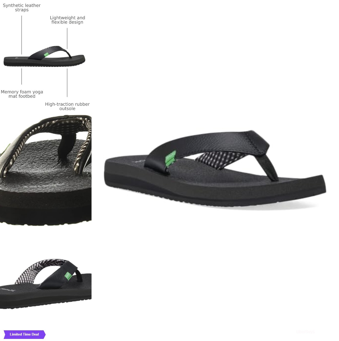 Women’s Flip Flops Yoga Sandals Memory Foam Footbed Synthetic Leather Beach