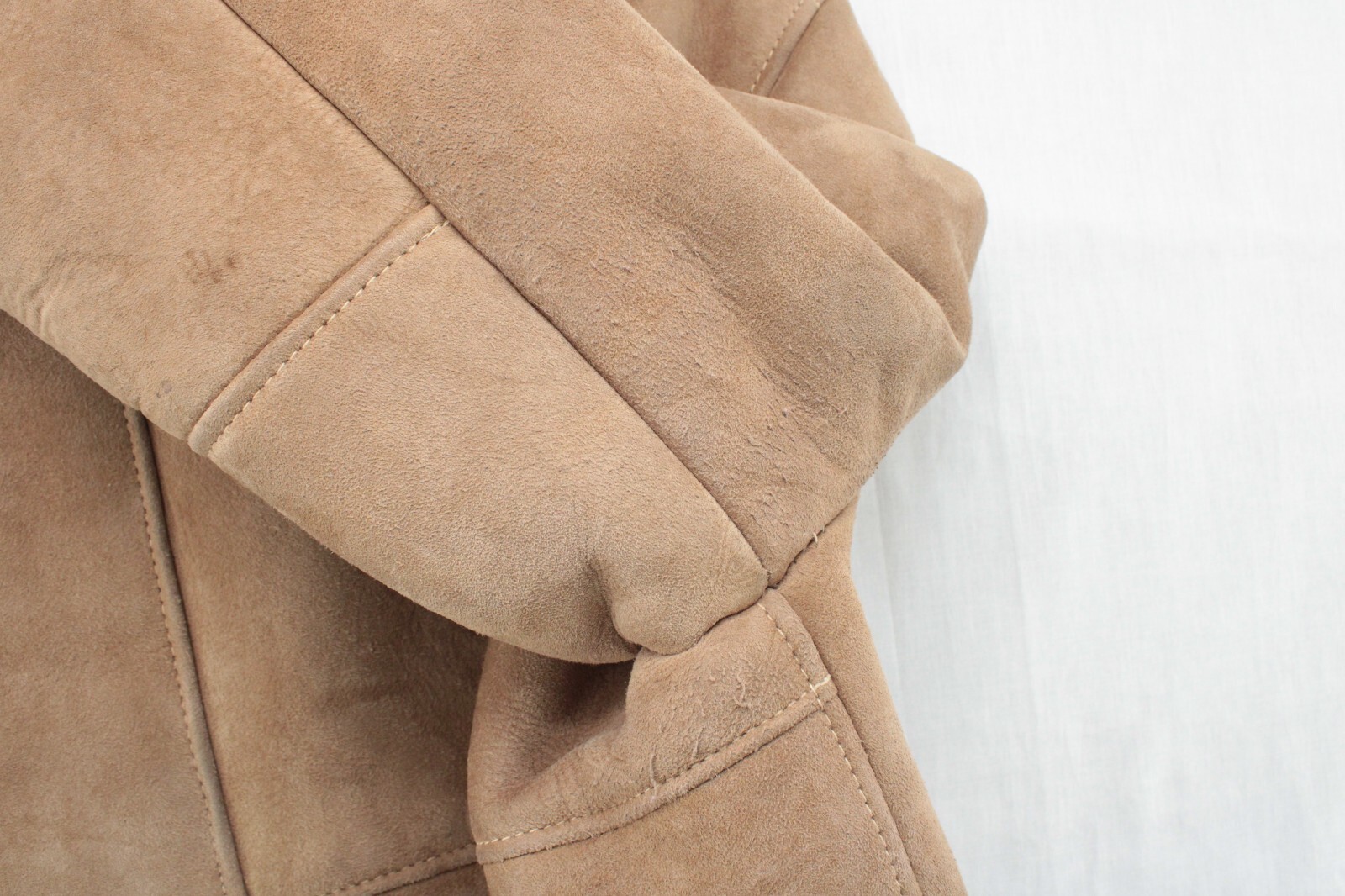 VTG Sheepskin Shearling Suede Coat Jack Henry Yellowstone Cabincore Men L 42 Tan