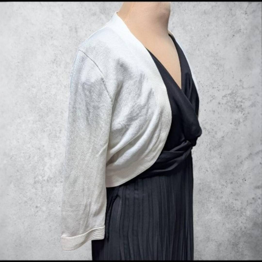 ANAYI Women’s Short Cardigan White Cotton Size 38 Excellent Japan