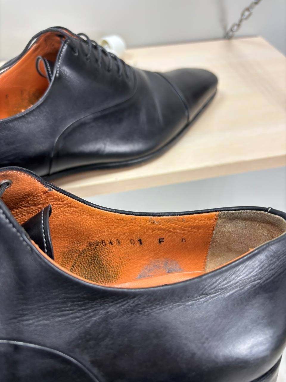 Mens shoes Santoni Size 8 Color Black Duties Paid (USA)