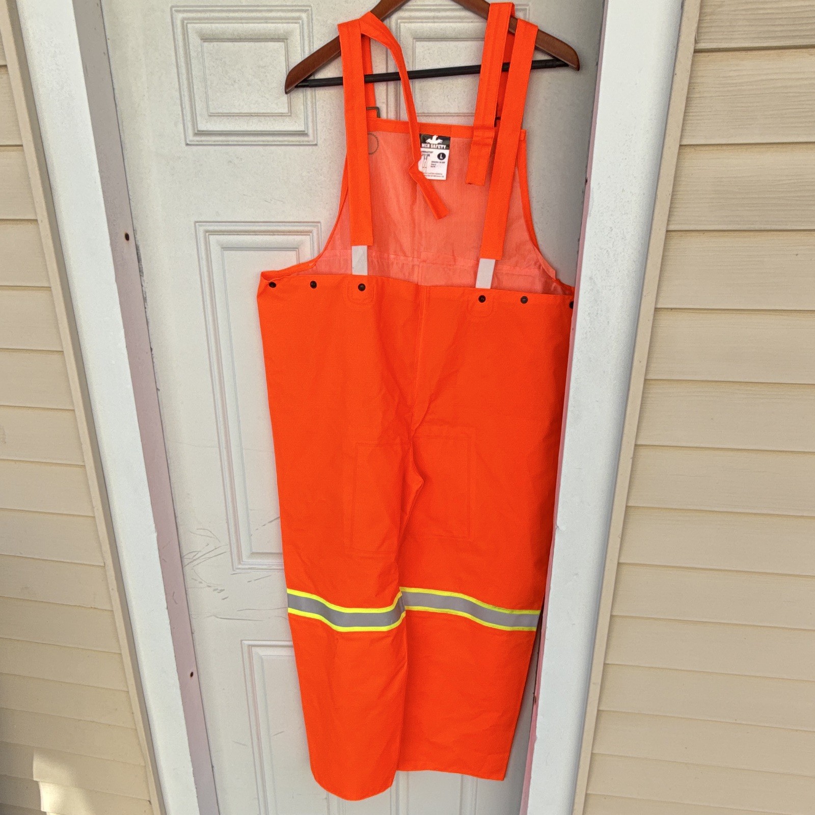 MCR Safety 2013R Hi-Vis Reflective Orange Bib Overalls L ANSI/ISEA ClassE size L