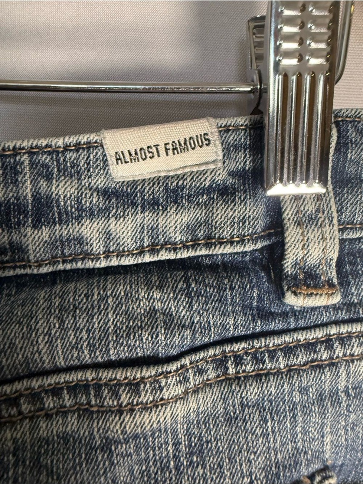 Almost Famous Blue Denim Shorts with Cream Label