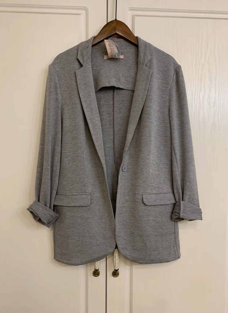 NWT Philosophy Republic Women’s Blazer Gray Jersey Knit Stretch Size L