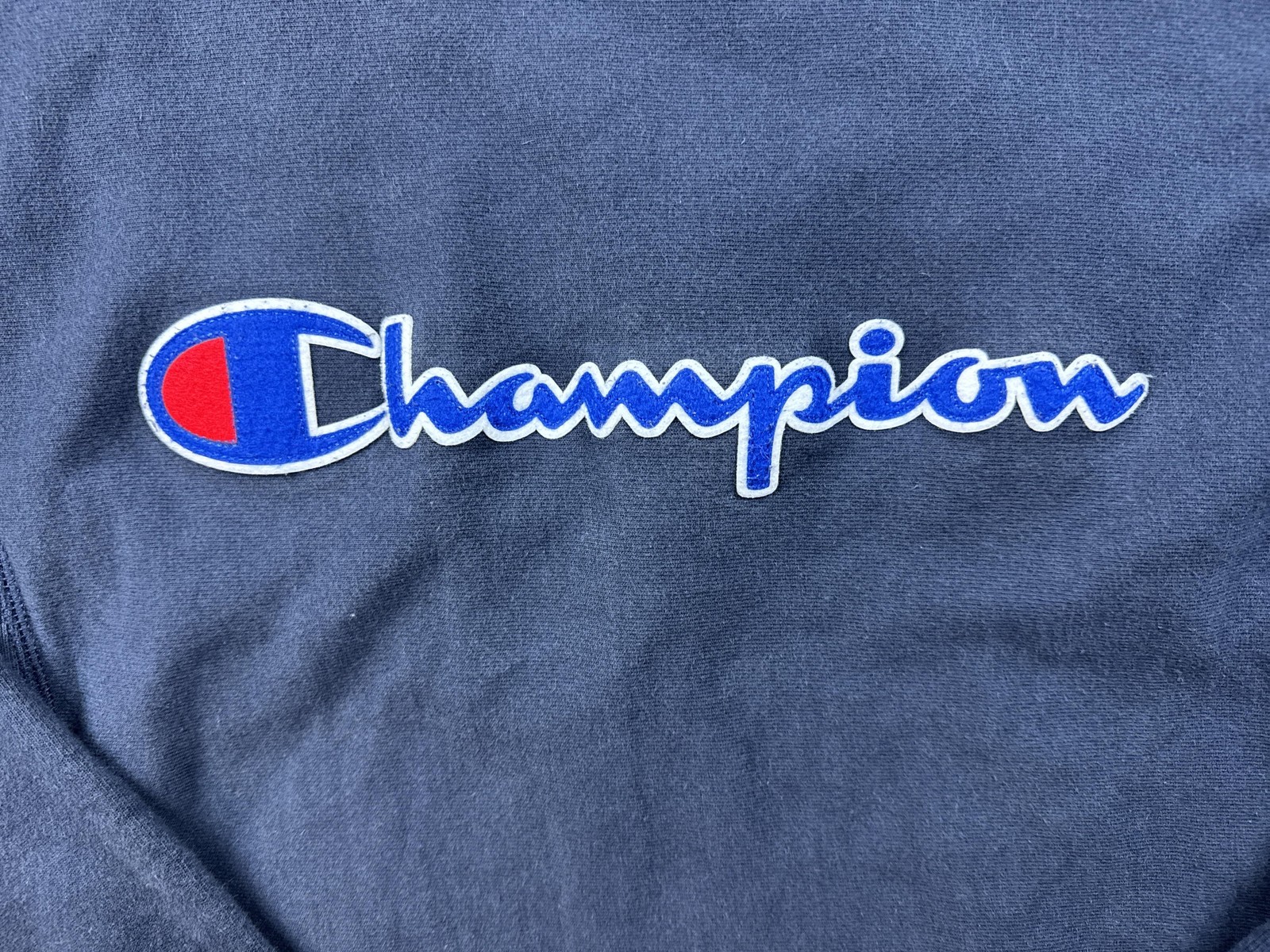 Champion Reverse Weave Sweatshirt Mens Medium Blue Fleece Crewneck Logo