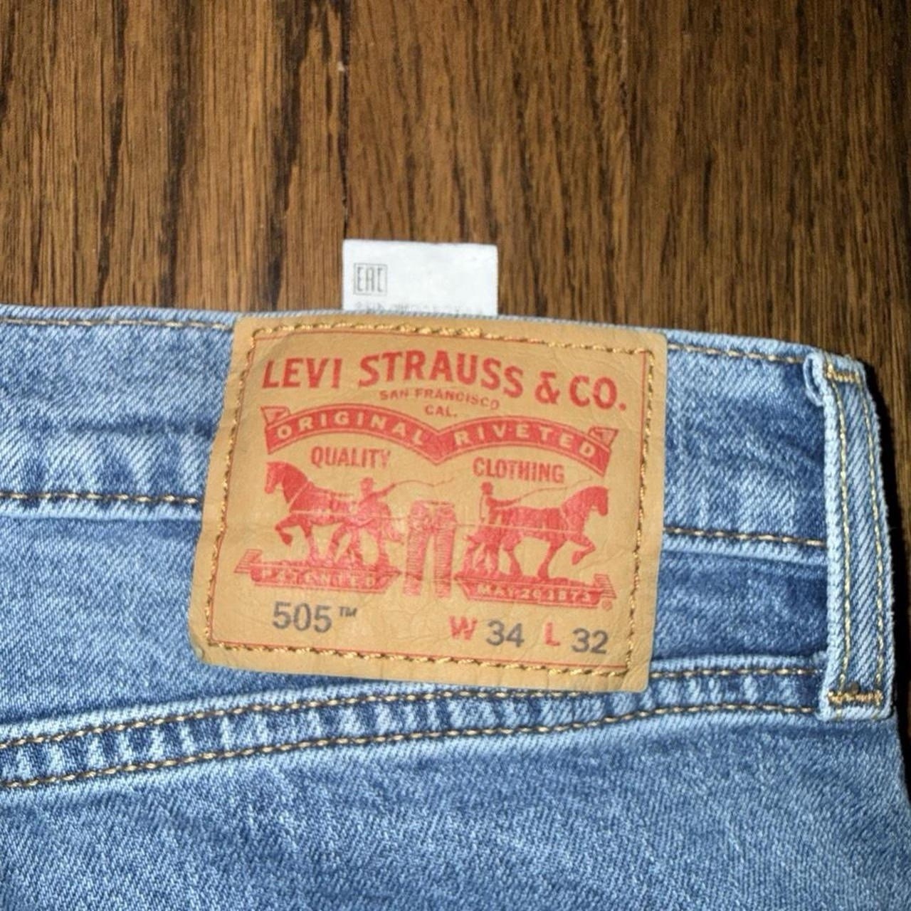 Levi’s Men’s Blue Straight Leg Denim Jeans Medium Wash Regular Fit Zip