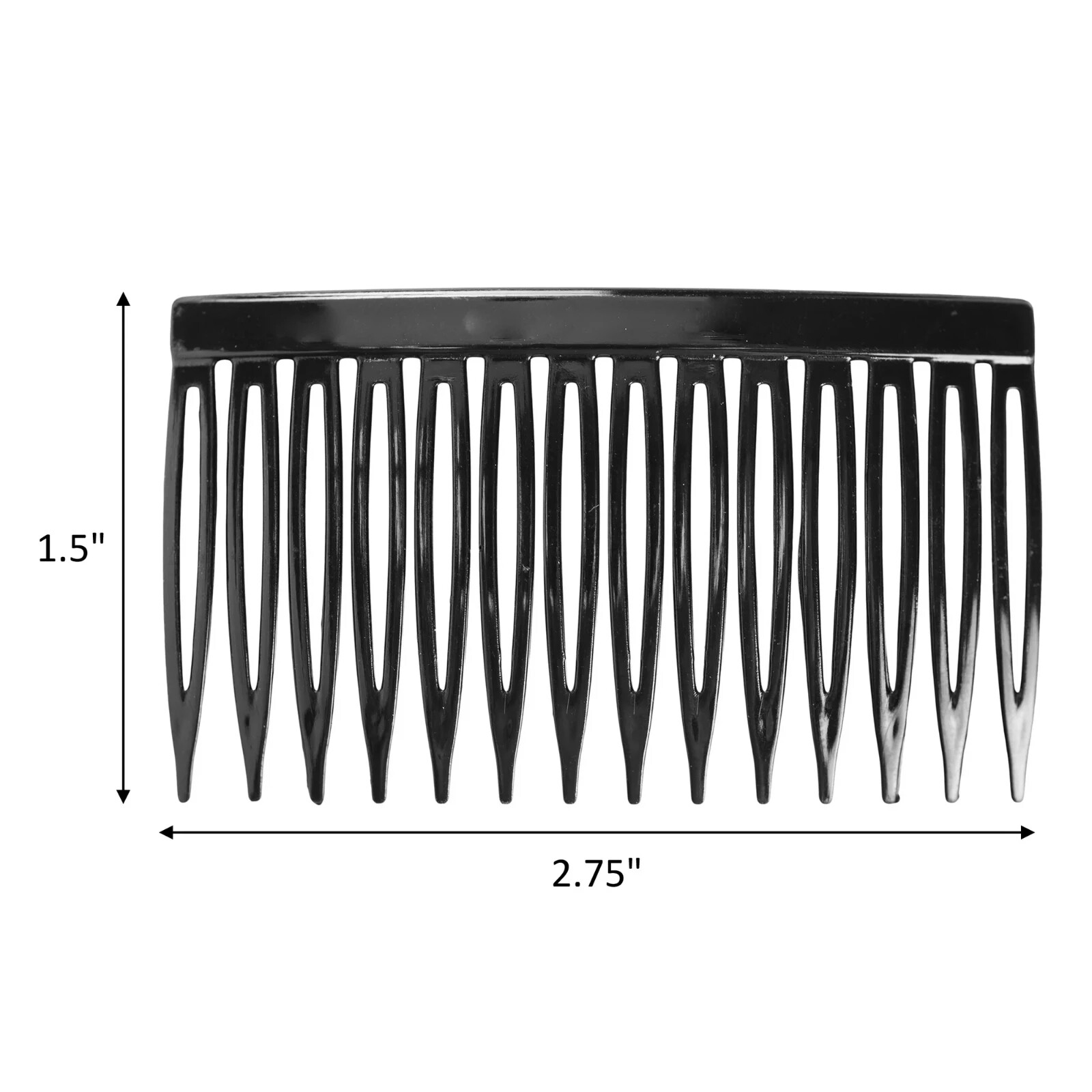 Scunci Plastic Side Hair Combs, Black, Clear, and Tortoise Shell, 12 Ct