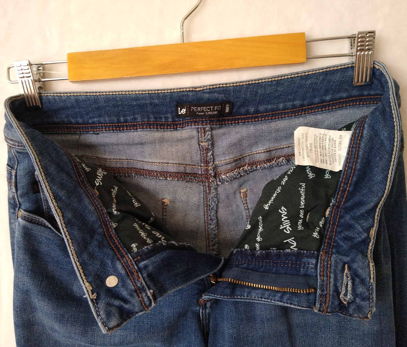 Lee Jeans Womens 10 Short Blue Denim Straight Leg Perfect Fit Mid Rise Stretch