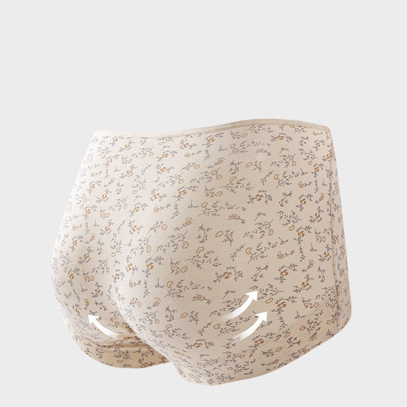 4X Women Cotton Boy Shorts Floral Print Light Tummy Control Full Coverage L-2XL