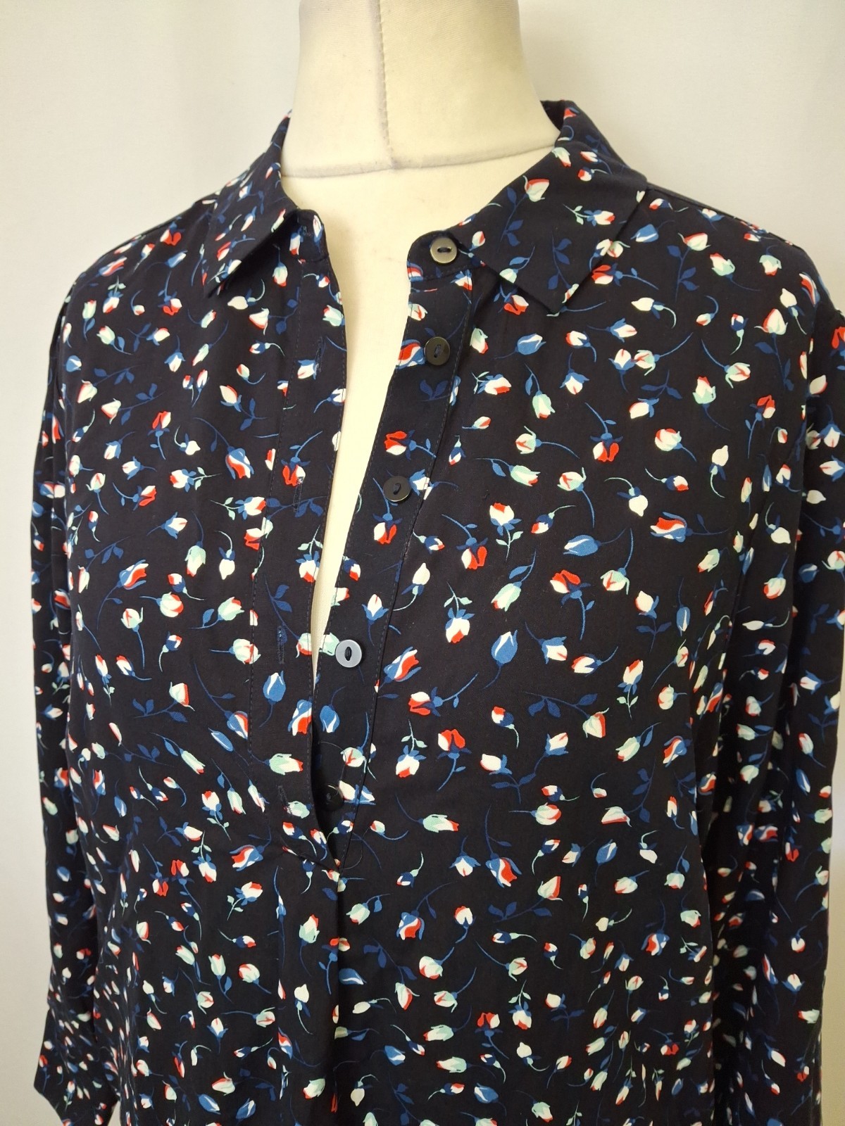 Phase Eight Alexandra Ditsy Floral Shift Dress Navy Blue Women’s UK12 NWT C6669