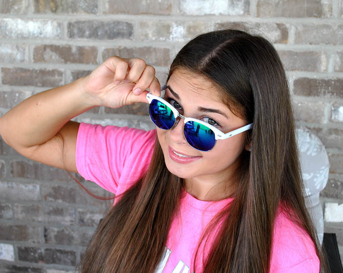 Set of 3 Half Frame Semi Rimless Horn Rim Sunglasses White Black Frame Mirror