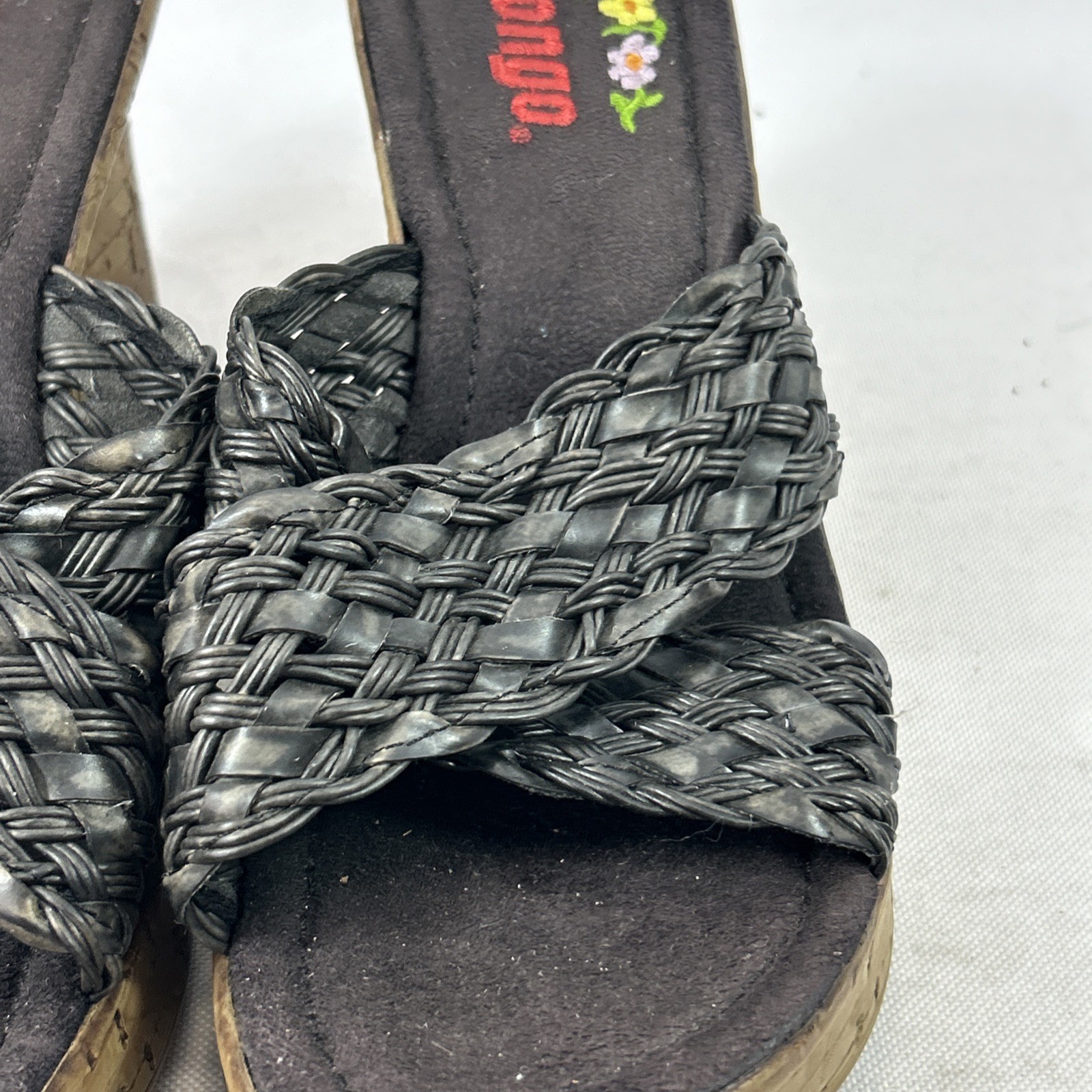 Vintage BONGO Y2K Black Chunky Platform Wedge Shoes Women’s Size 8M Strappy 90s