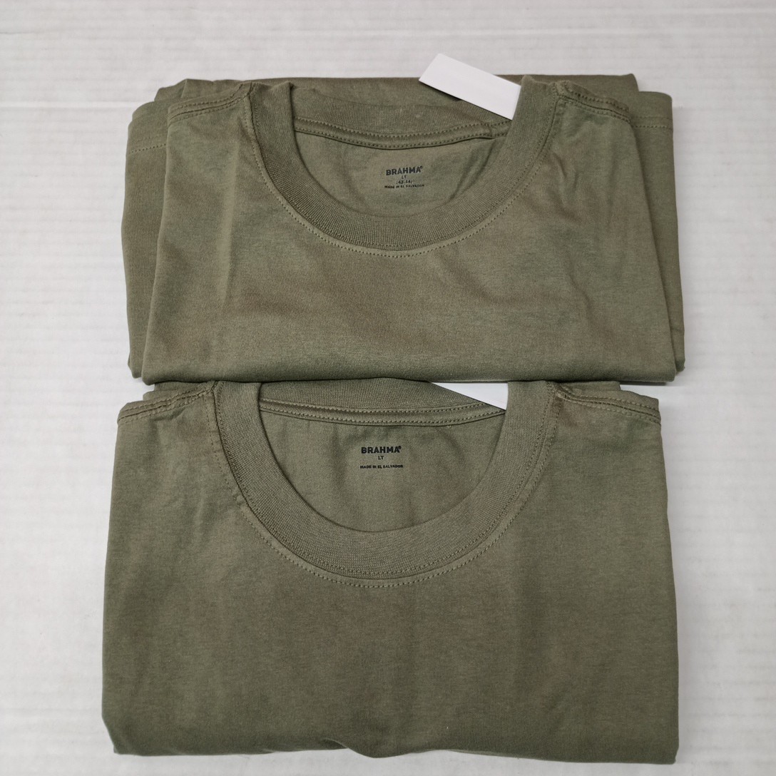 2 Brahma Short Sleeve Work T-Shirt LT 42-44 Green Artichoke Pocket Tee Cotton