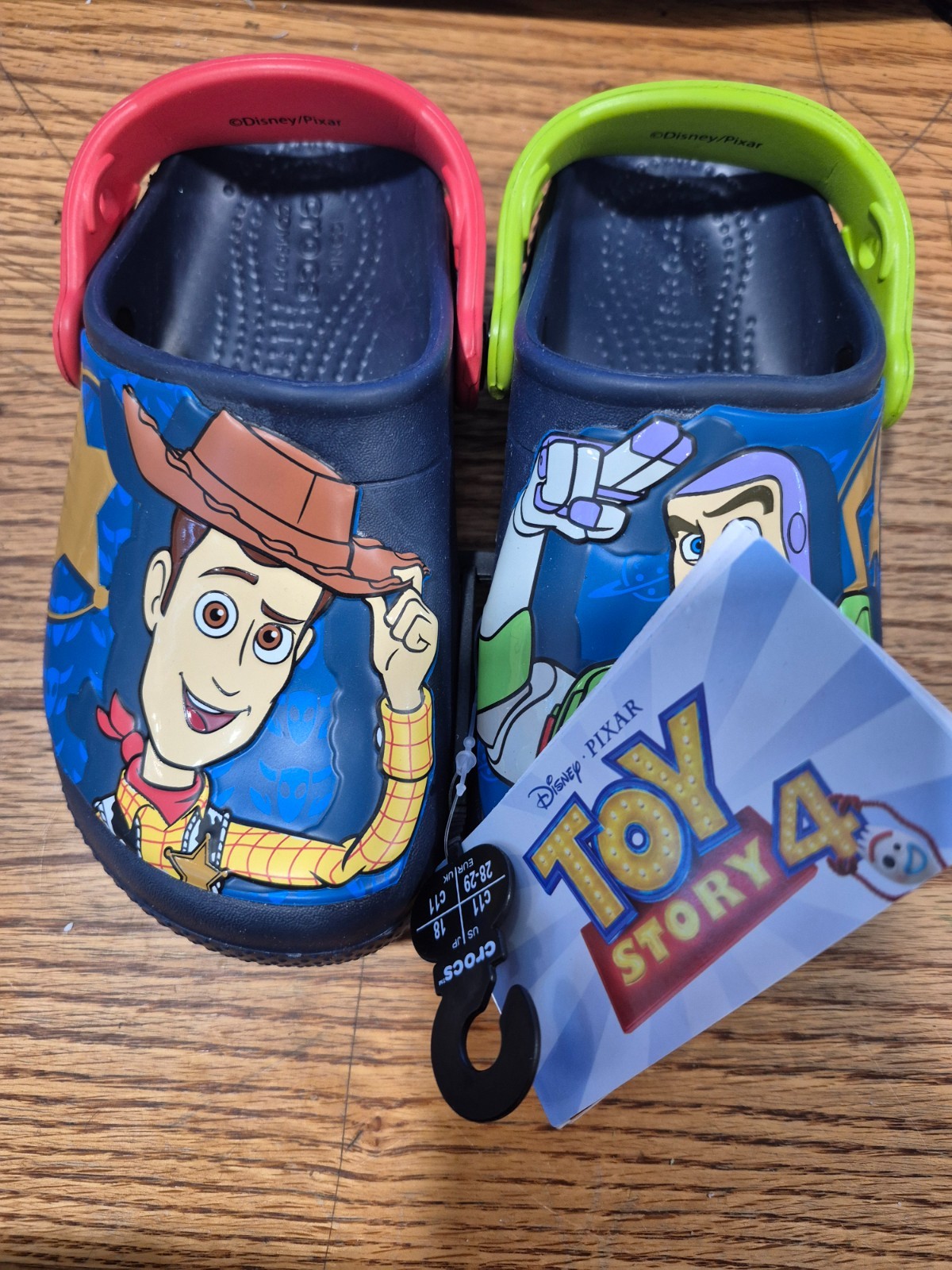 RARE NWT DISNEY CROCS Toy Story BUZZ Lightyear WOODY Clogs Size Child Kids C11