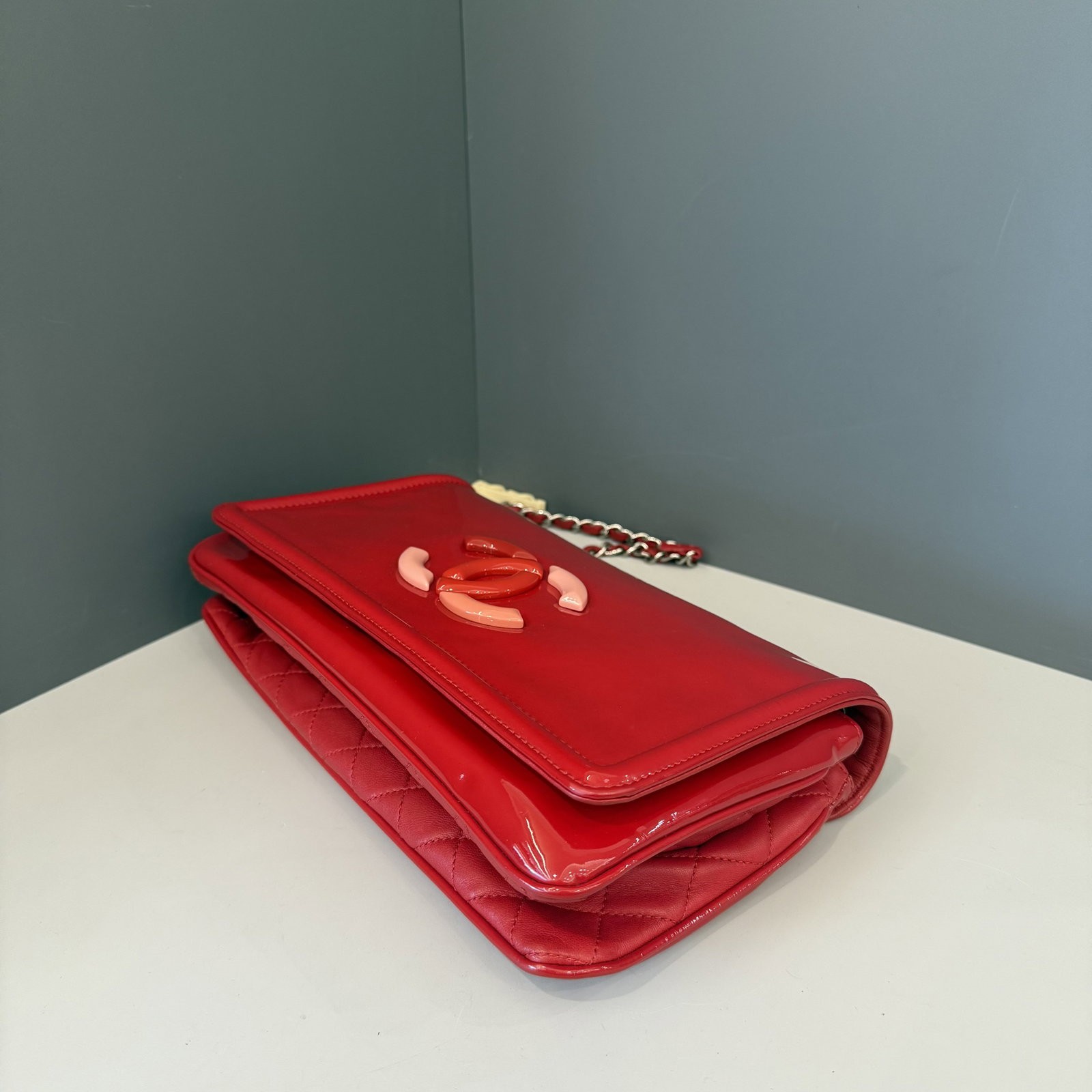 Chanel Flap Bag Red Patent Calfskin (zz022826d1)