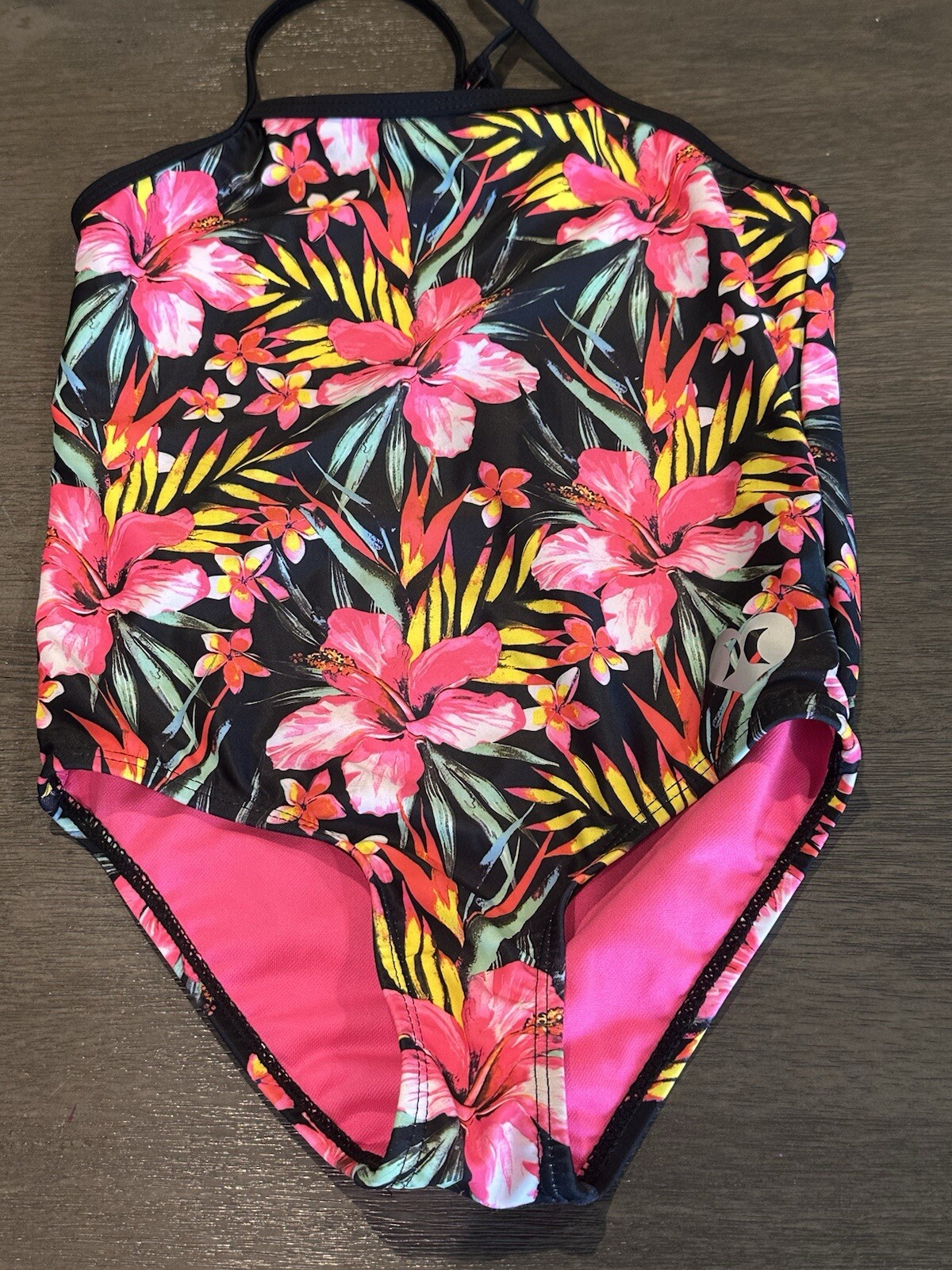 Hurley Girls UPF 50+ One Piece Quick Dry Swimsuit Youth Size 5 6 Pink Floral
