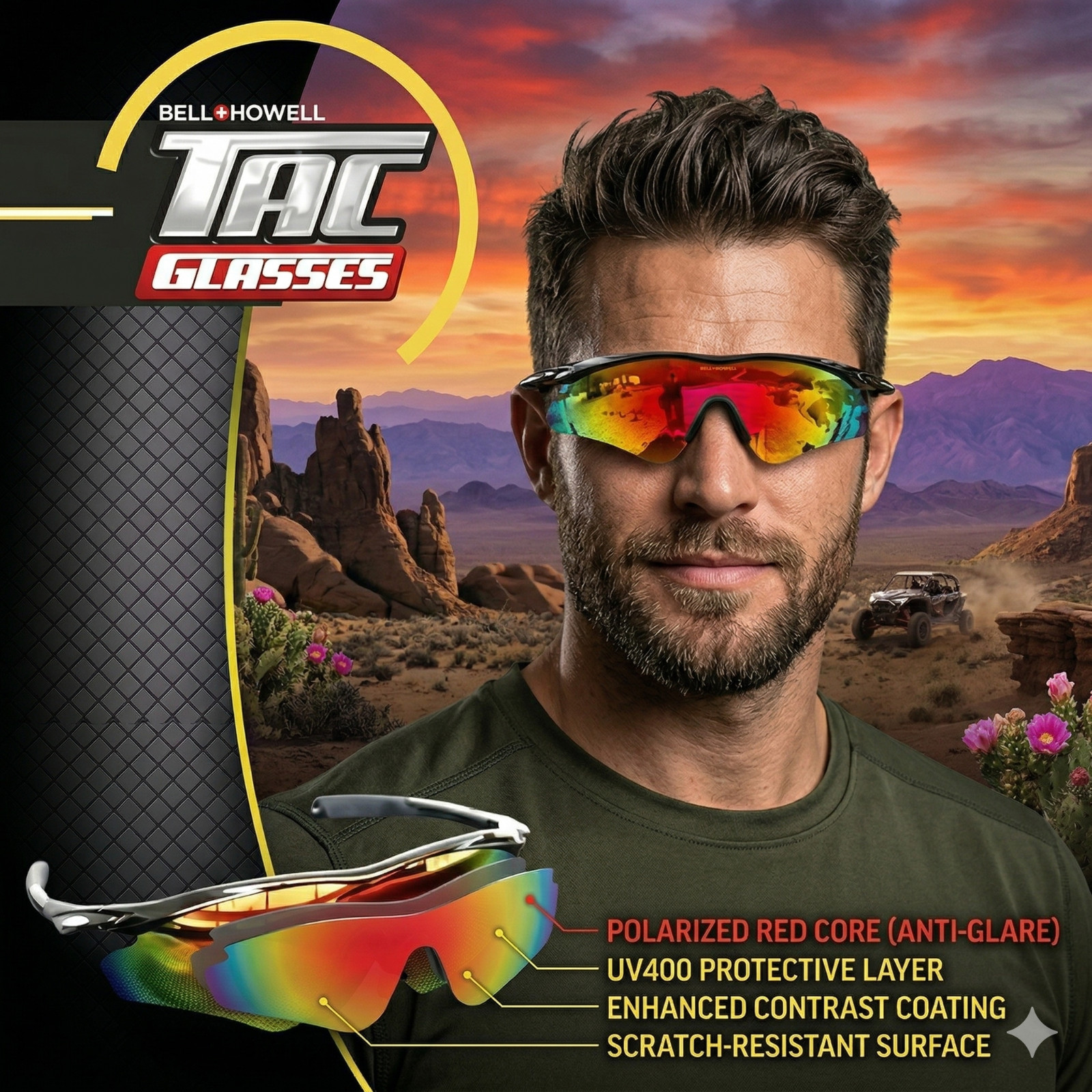 NEW Polarized As Seen On TV BattleVision HD Sunglasses 1 Pair Eliminate Glare