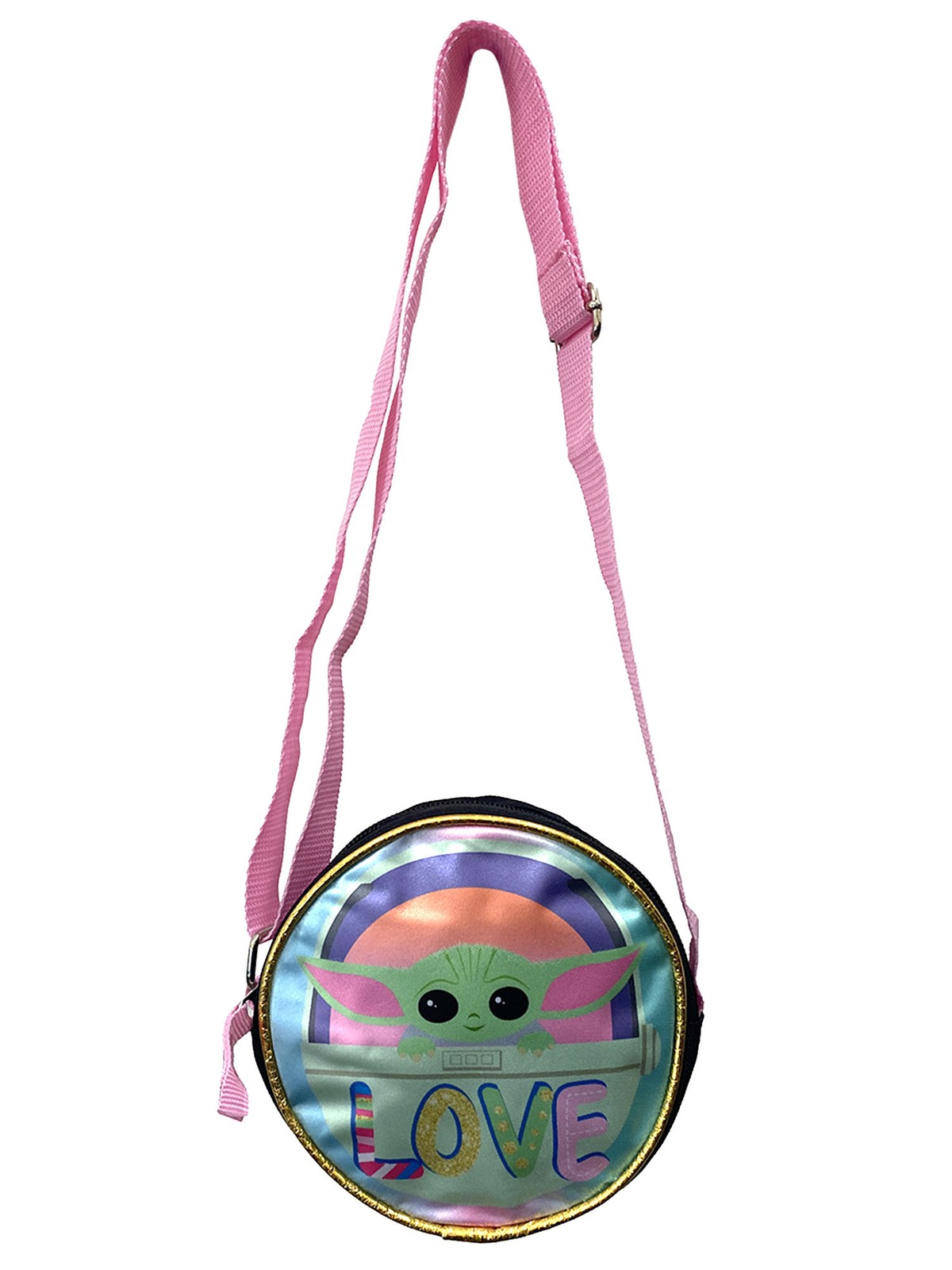 Girls Star Wars Grogu Crossbody Bag Purse Zipper Round 6″ Small