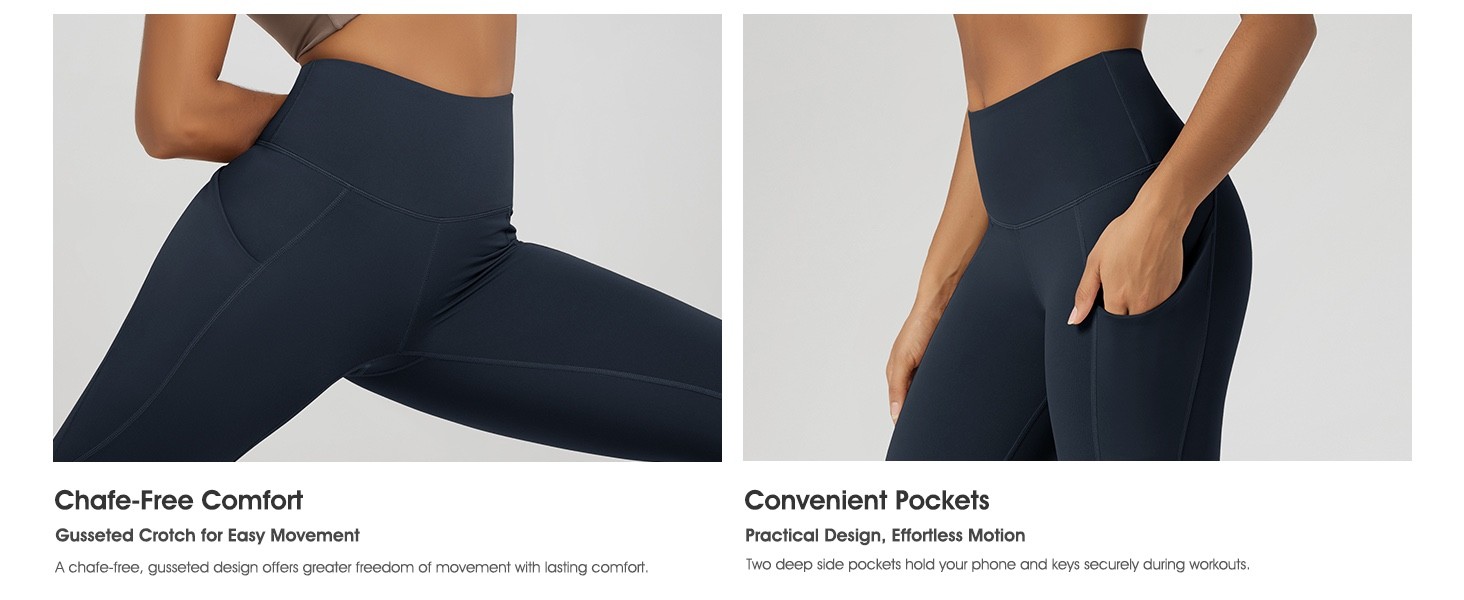 ODODOS Women’s High Waisted Yoga Capris with Pockets, Tummy Control 2XL TRIANGLE
