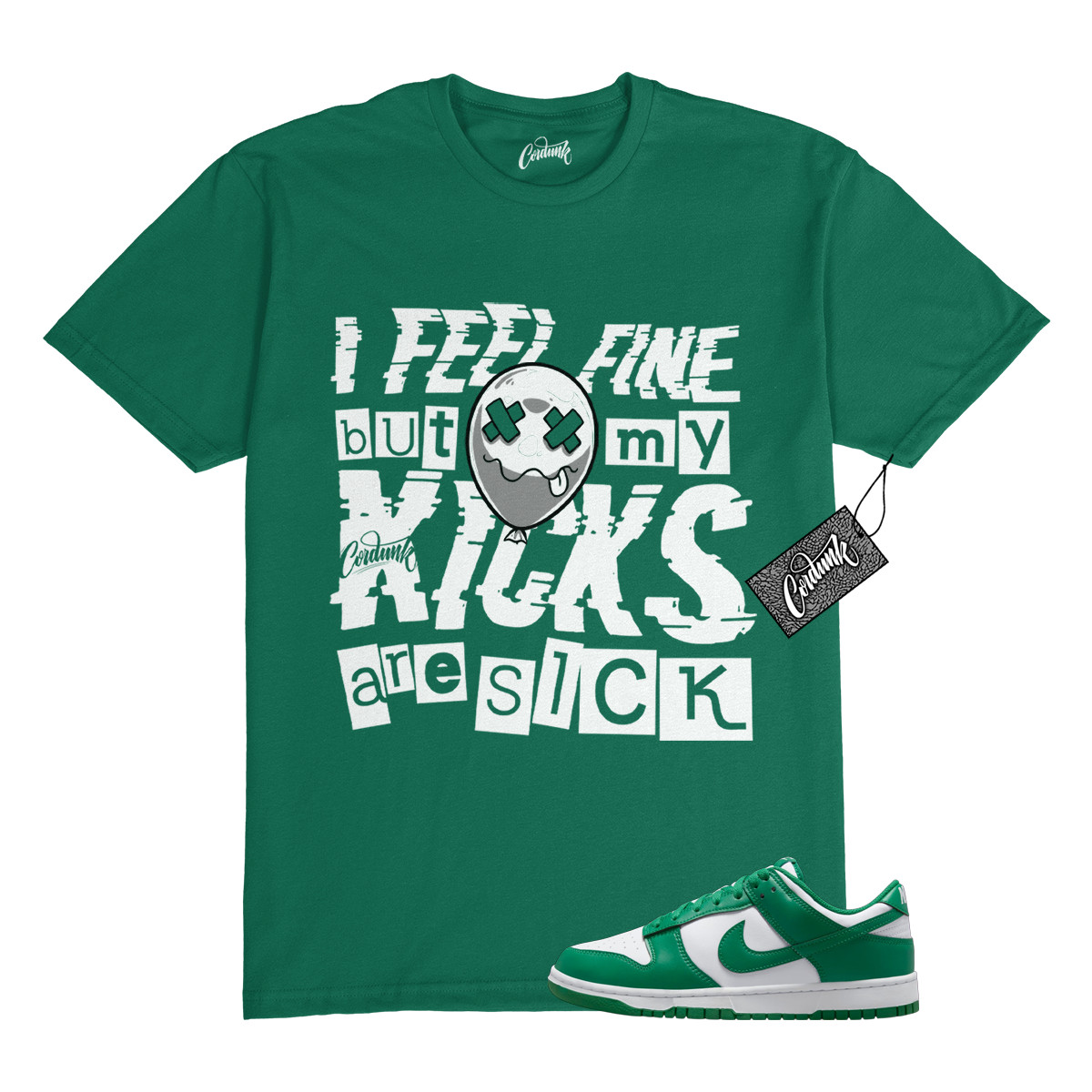 Dunk Malachite Green White Low T Shirt Match SICK