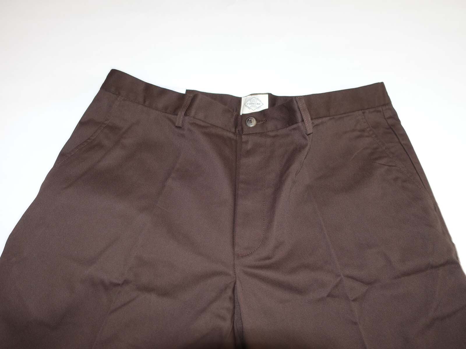 St. John’s Bay Men’s Easy Care Classic Fit Khaki Pants 40 x 30 NWT Brown