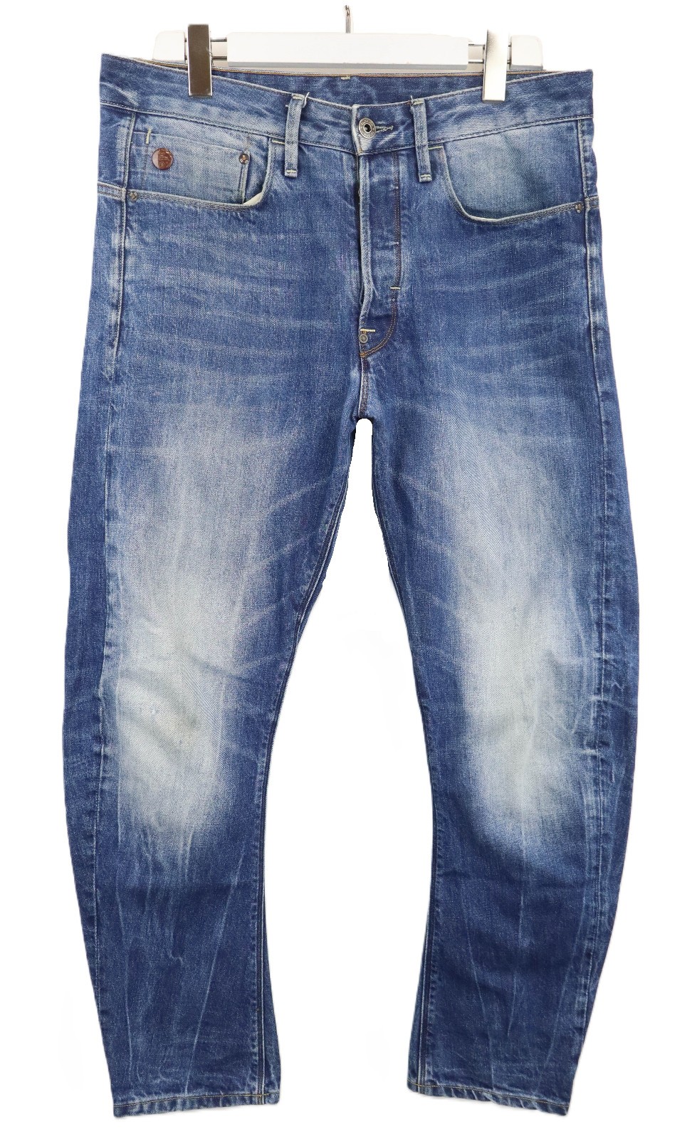G-STAR Type C 3D Loose Tapered Jeans Men’s W33 Blue Faded Denim Whiskers
