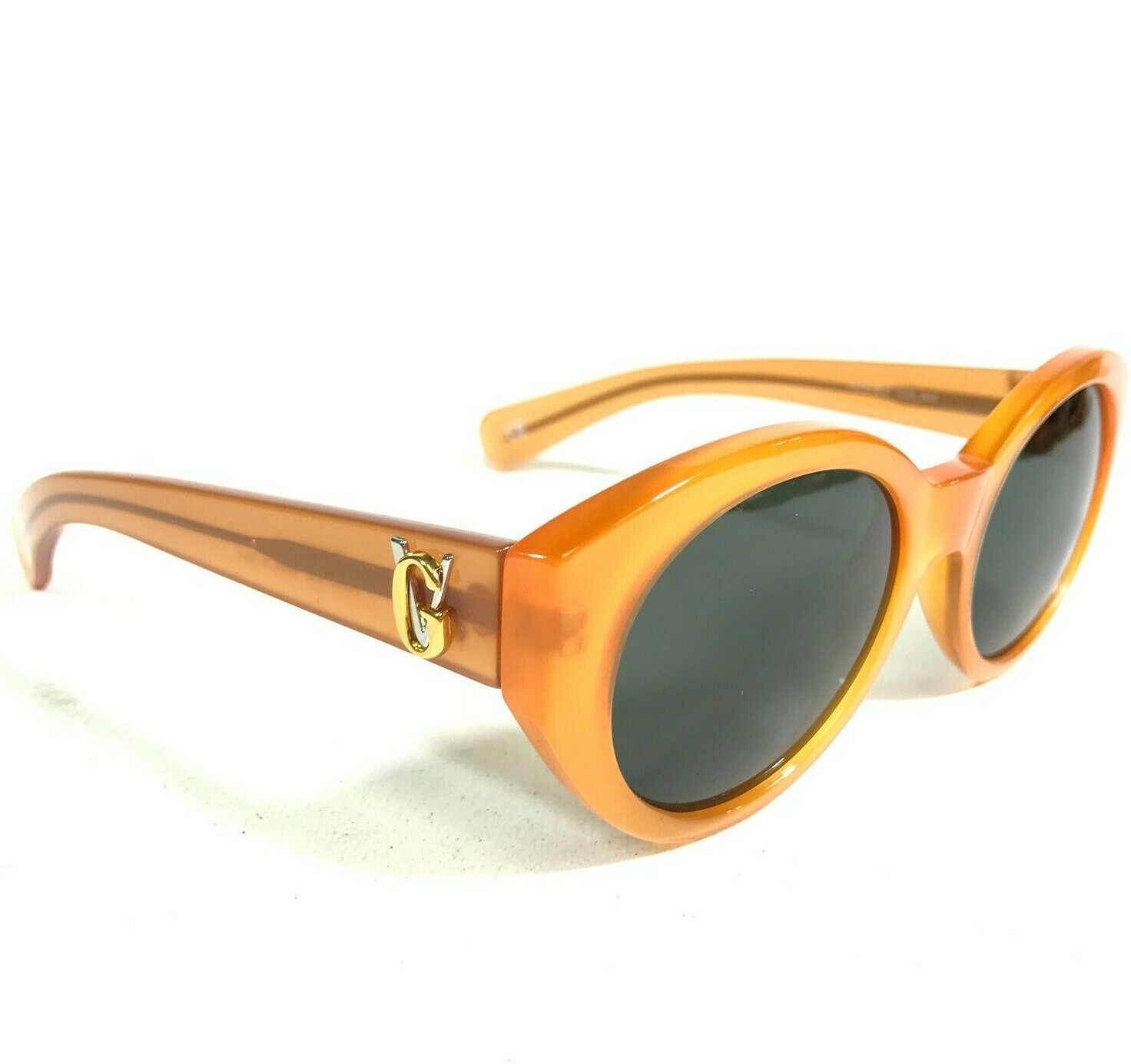 Vintage Gianni Versace Sunglasses MOD.463 COL.444 Orange Cat Eye w Green Lenses